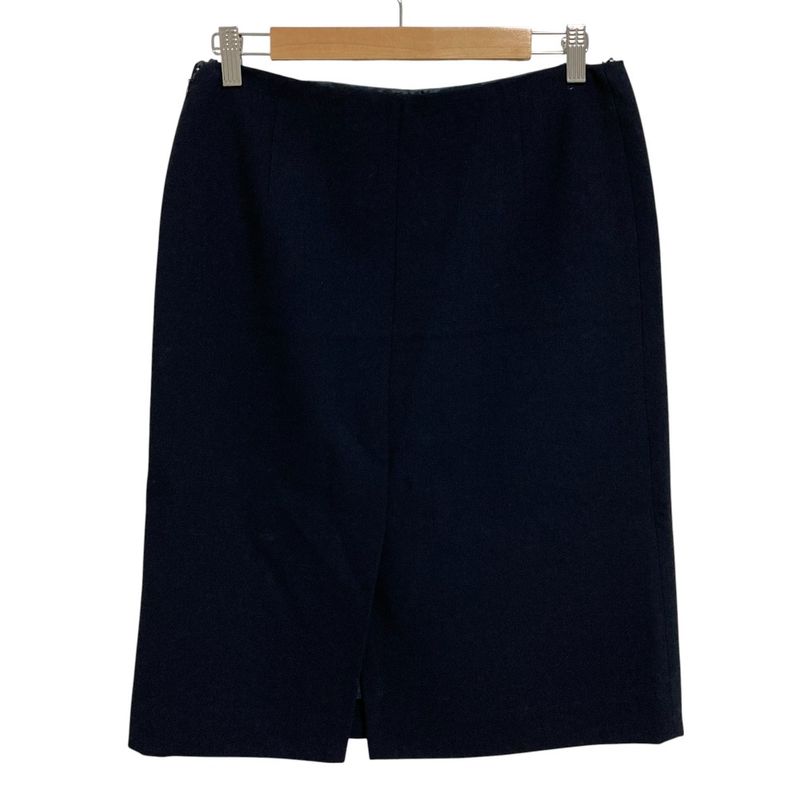 Prada Back Slit Knee Length Tight Skirt 42 Navy Women's Used