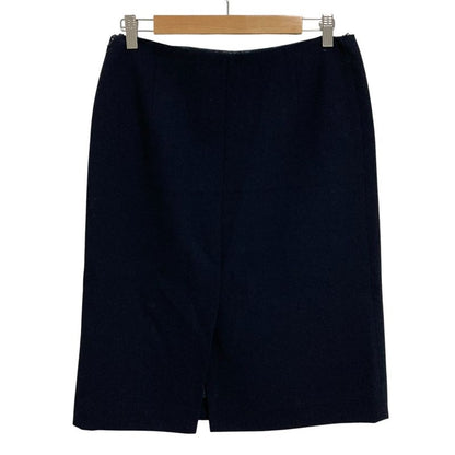 Prada Back Slit Knee Length Tight Skirt 42 Navy Women's Used