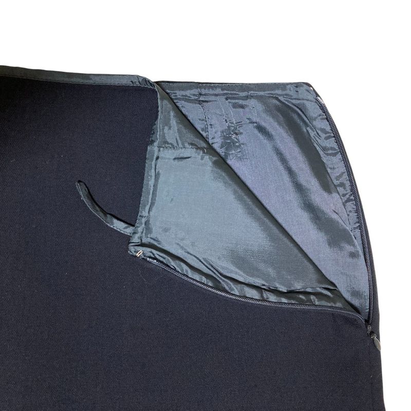 Prada Back Slit Knee Length Tight Skirt 42 Navy Women's Used