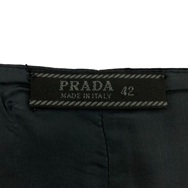 Prada Back Slit Knee Length Tight Skirt 42 Navy Women's Used
