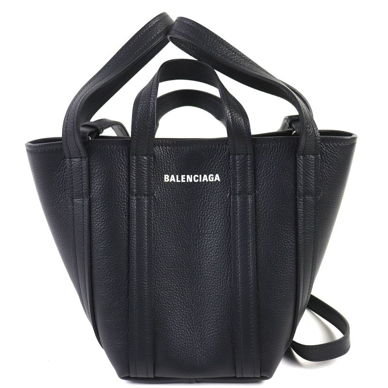 Balenciaga 672793 Everyday Tote XS Leather Logo 2WAY Handbag Shoulder Bag Black