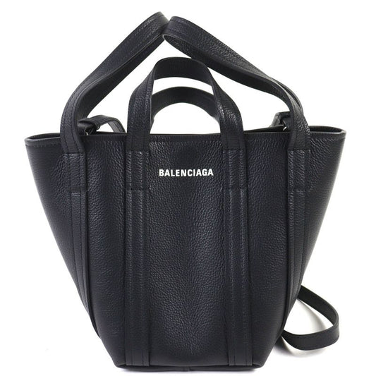 Balenciaga 672793 Everyday Tote XS Leather Logo 2WAY Handbag Shoulder Bag Black