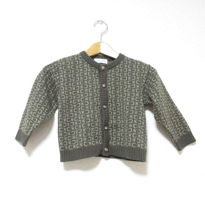 Celine Baby Kids C Macadam Long Sleeve Knit Cardigan 95cm (37.40in) Beige Kids
