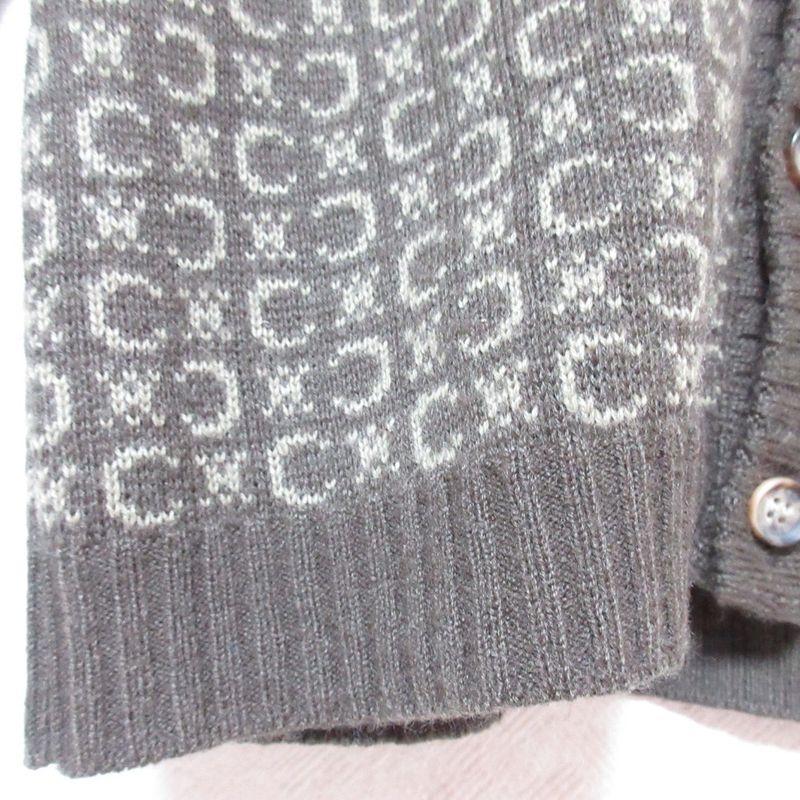 Celine Baby Kids C Macadam Long Sleeve Knit Cardigan 95cm (37.40in) Beige Kids