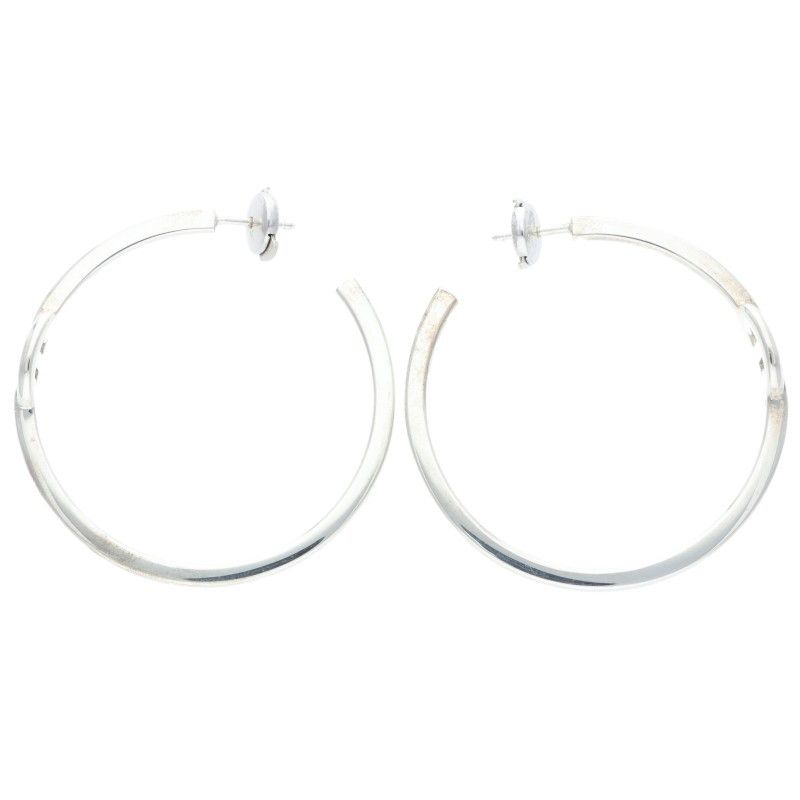 Hermes Anchene Hoop Silver Earrings Women