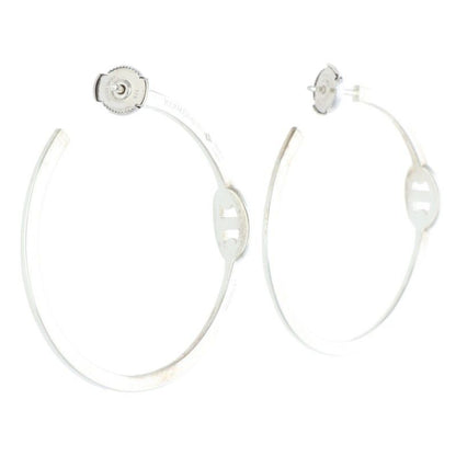 Hermes Anchene Hoop Silver Earrings Women