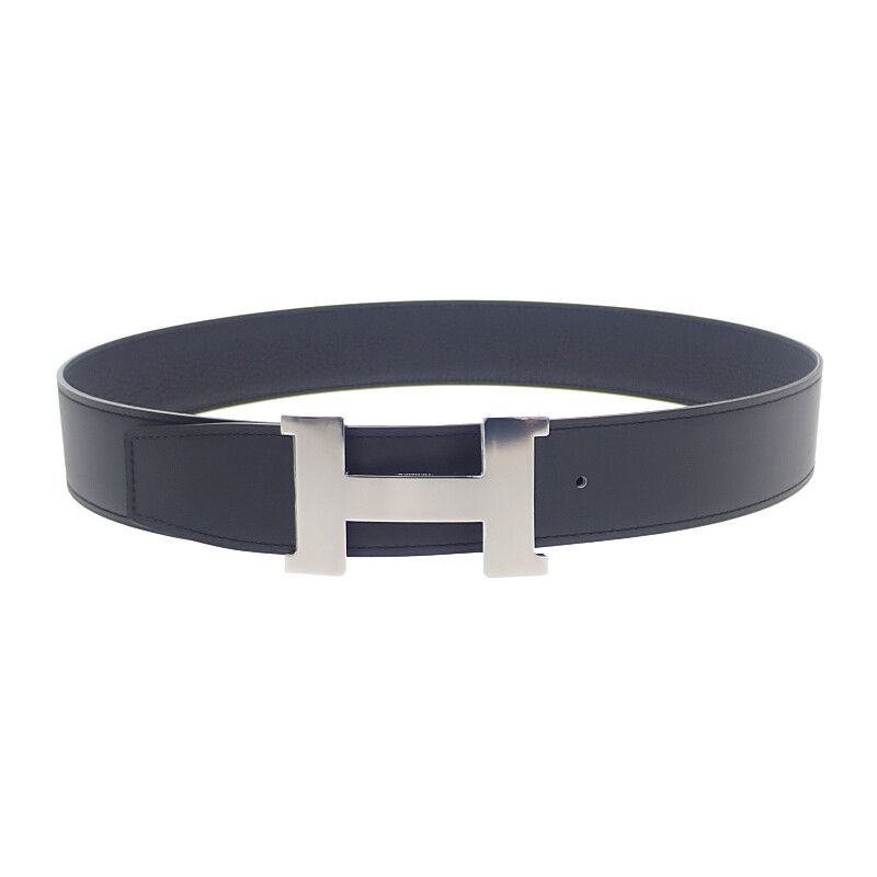 Hermes Constance Reversible 80 Belt Togo Vauchamonie Black Silver Hardware