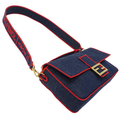 Fendi Bag Women's Brand Handbag Shoulder Bag 2way Mamma Bucket Denim Blue