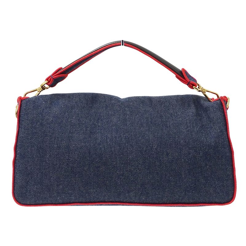 Fendi Bag Women's Brand Handbag Shoulder Bag 2way Mamma Bucket Denim Blue