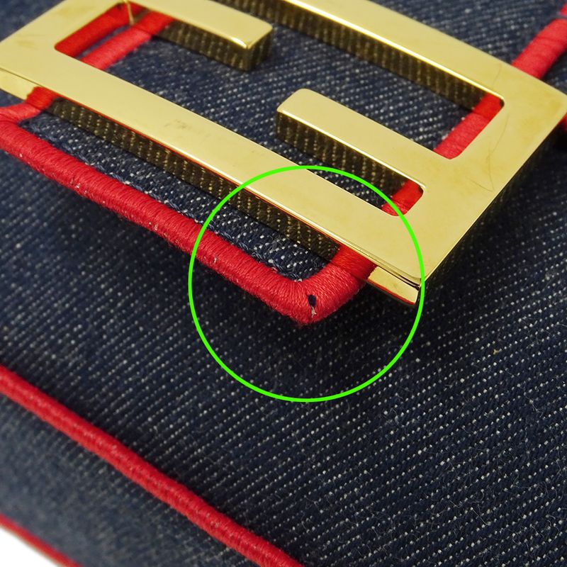 Fendi Bag Women's Brand Handbag Shoulder Bag 2way Mamma Bucket Denim Blue