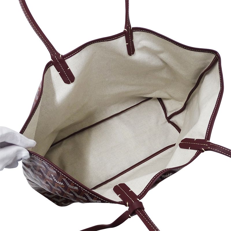 Goyard Bag Women's Brand Tote Saint Louis PM Coated Canvas Bordeaux Wine Red