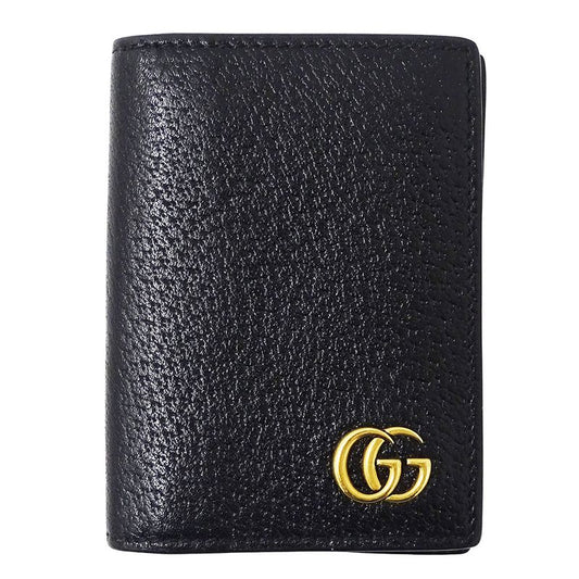 Gucci Card Case Men's Brand GG Marmont Business Card Holder Leather Black