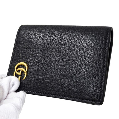 Gucci Card Case Men's Brand GG Marmont Business Card Holder Leather Black