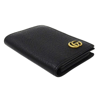 Gucci Card Case Men's Brand GG Marmont Business Card Holder Leather Black