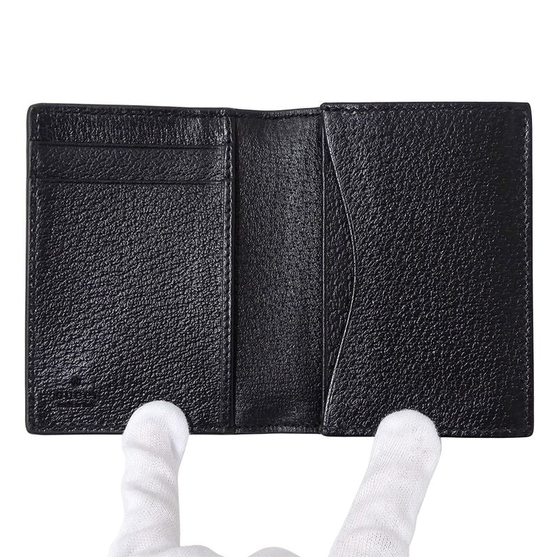 Gucci Card Case Men's Brand GG Marmont Business Card Holder Leather Black