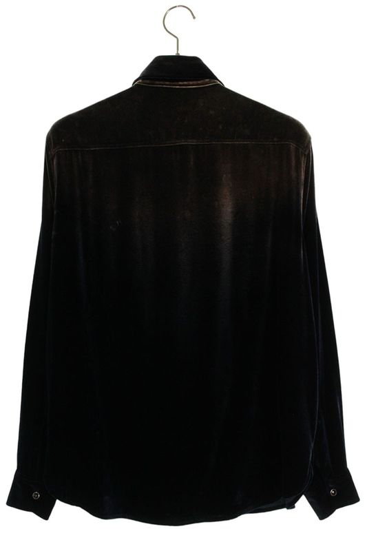 Saint Laurent Paris 605582 Y555v Velvet Long Sleeve Shirt Men's S