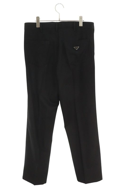 Prada Up0371 Triangle Plate Wool Long Pants Men's 48