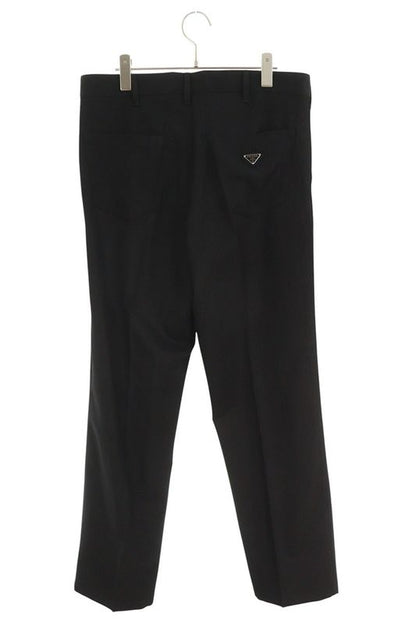 Prada Up0371 Triangle Plate Wool Long Pants Men's 48