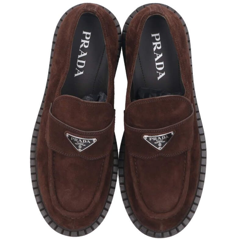 Prada 2de151 Triangle Suede Loafer Men's 7