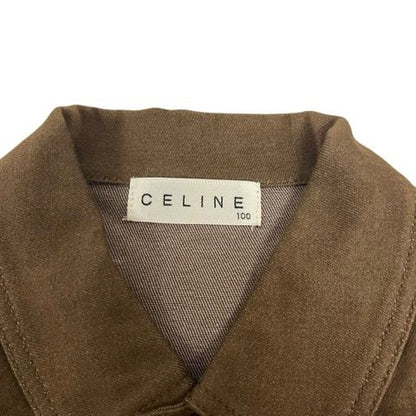 Celine Denim Jacket Long Sleeves None Cotton Blend 161-5 CJK CT Na0030 100 Brown