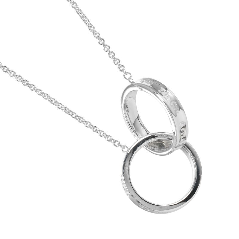 Tiffany & Co 1837 Interlocking Circle 925 Silver Ladies 10.2g Necklace