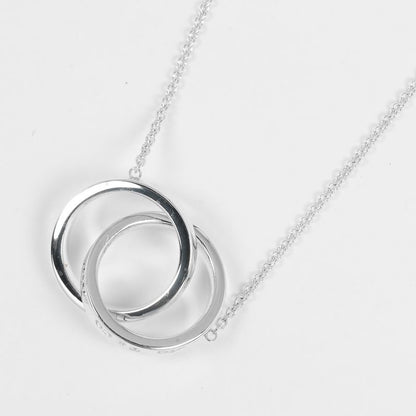 Tiffany & Co 1837 Interlocking Circle 925 Silver Ladies 10.2g Necklace