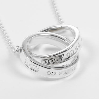 Tiffany & Co 1837 Interlocking Circle 925 Silver Ladies 10.2g Necklace