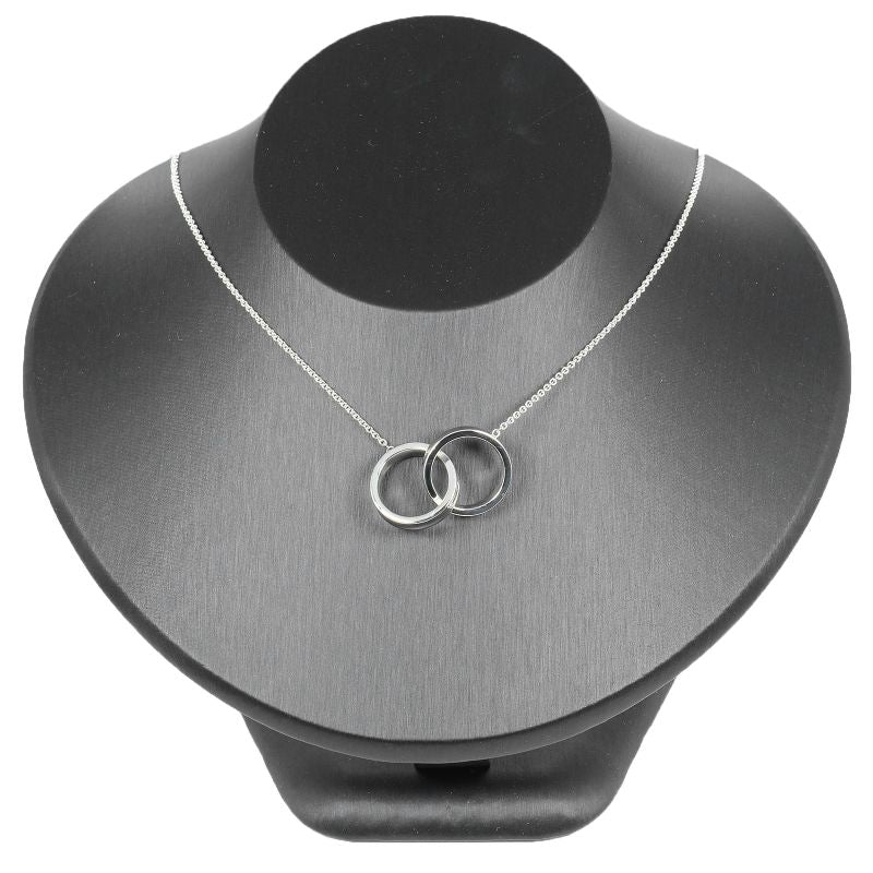 Tiffany & Co 1837 Interlocking Circle 925 Silver Ladies 10.2g Necklace