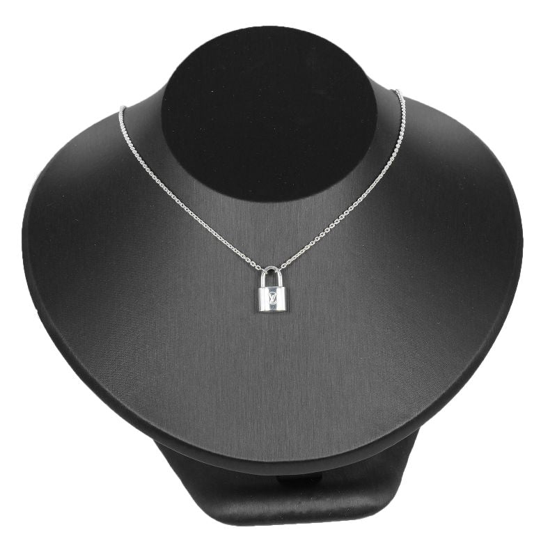 Louis Vuitton Pendentif Padlock Motif 925 Silver Unisex 8.3g Necklace