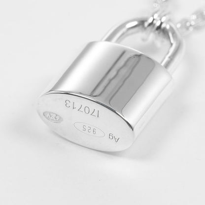 Louis Vuitton Pendentif Padlock Motif 925 Silver Unisex 8.3g Necklace