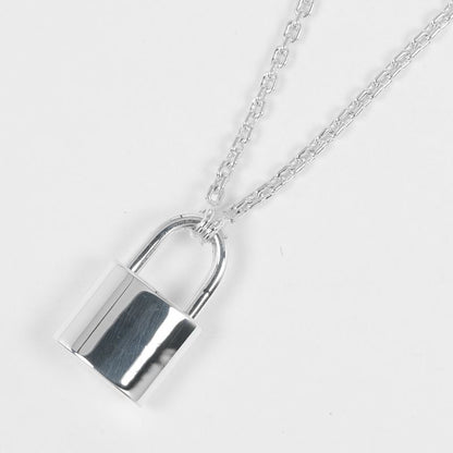 Louis Vuitton Pendentif Padlock Motif 925 Silver Unisex 8.3g Necklace