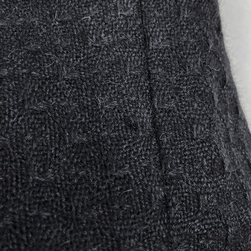 Chanel Coco Mark Button Short Sleeve Dress Knit 07A Dress Skirt Alpaca Wool