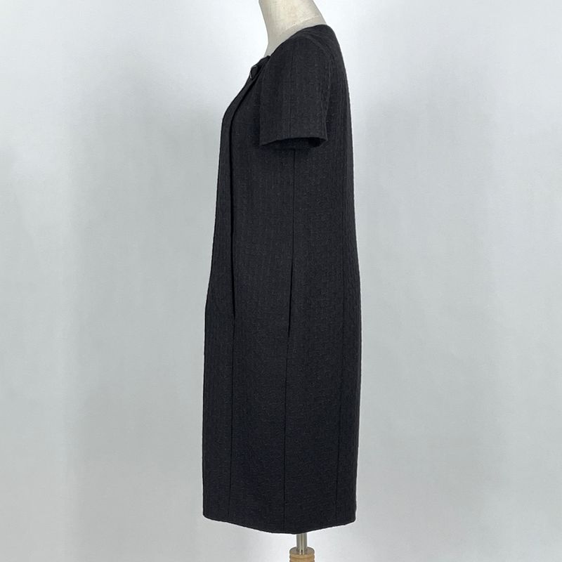 Chanel Coco Mark Button Short Sleeve Dress Knit 07A Dress Skirt Alpaca Wool