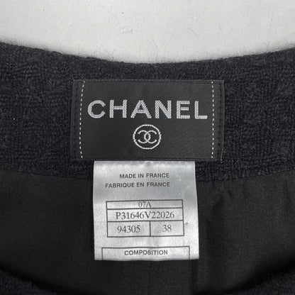 Chanel Coco Mark Button Short Sleeve Dress Knit 07A Dress Skirt Alpaca Wool