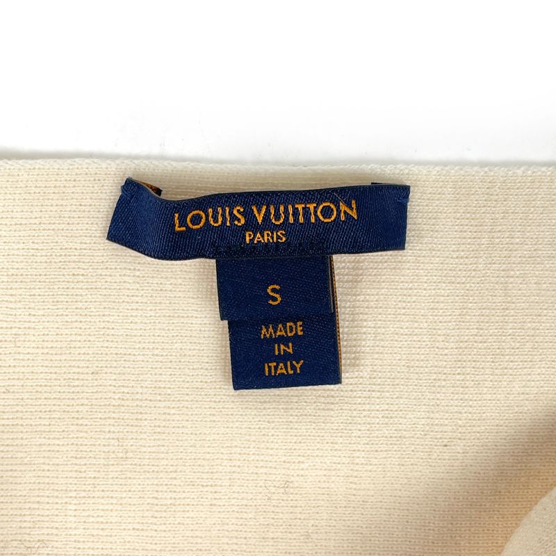 Louis Vuitton Knit Dress Belt Tight Mini Arm Slit Dress Skirt Ivory Women