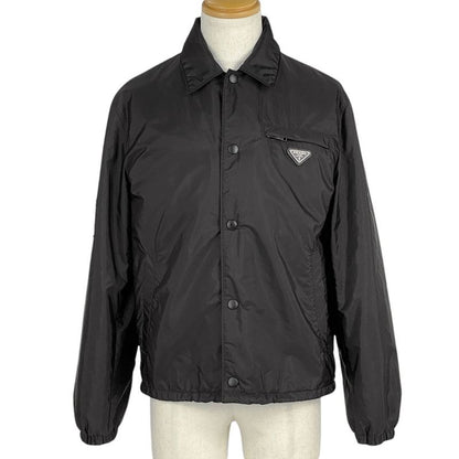 Prada Logo Plate Blouson Jumper Jacket Outerwear Blouson Black Men's