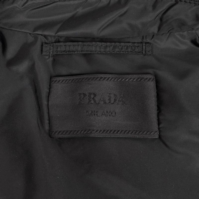 Prada Logo Plate Blouson Jumper Jacket Outerwear Blouson Black Men's