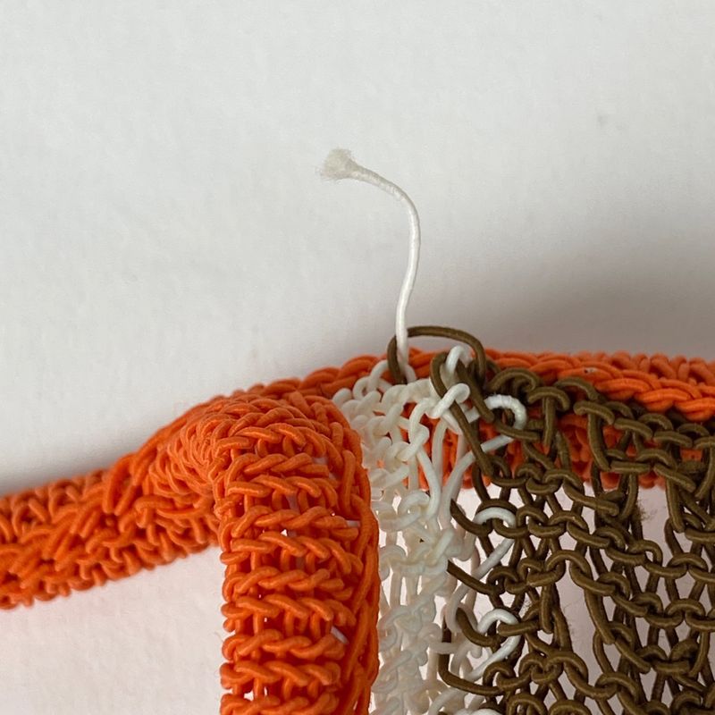 Fendi Camisole Knit Dress Mesh Flared Layered Dress Skirt Cotton Nylon Orange