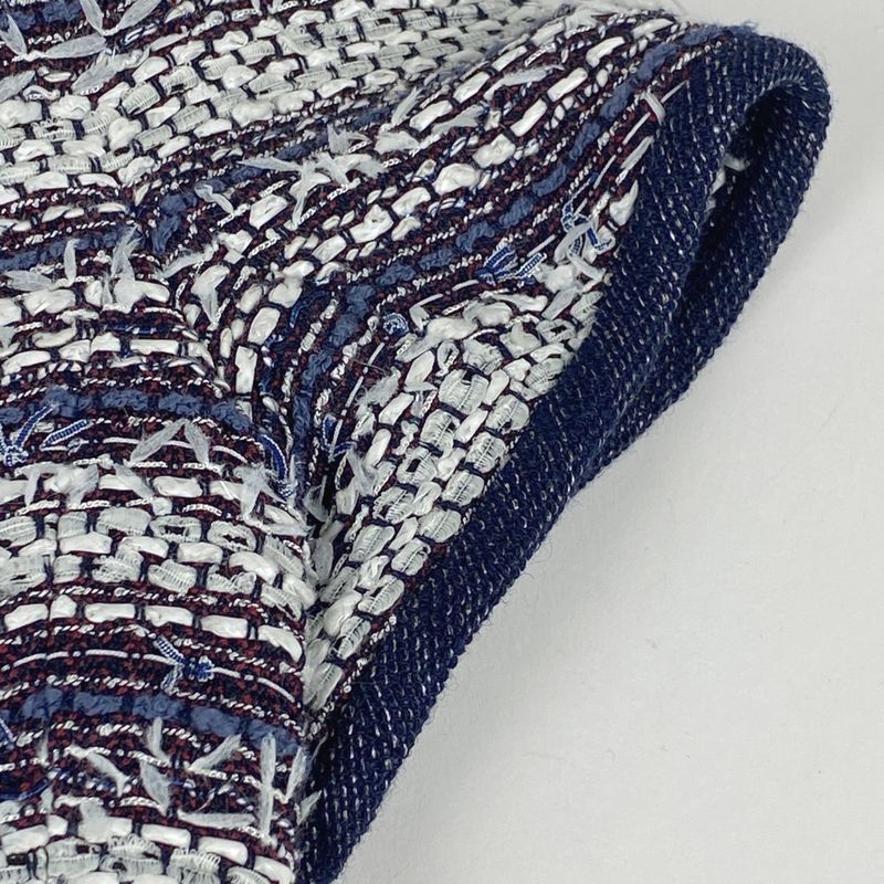 Chanel Coco Mark Button Dress Short Sleeves Tweed Knee Length Dress Skirt