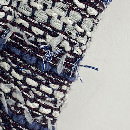 Chanel Coco Mark Button Dress Short Sleeves Tweed Knee Length Dress Skirt