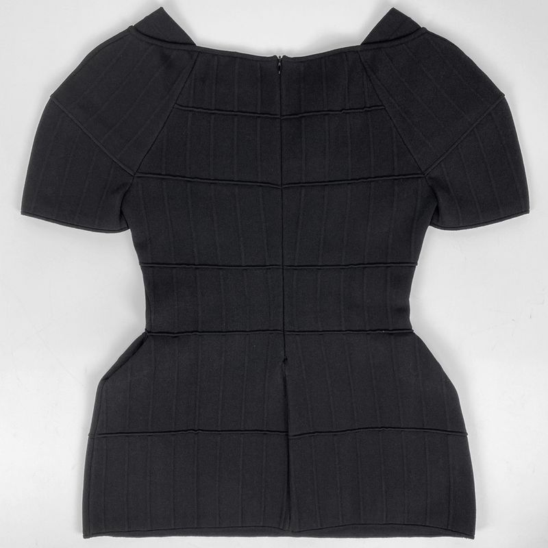 Fendi Short Sleeve Cut And Sewn Knit Tops Cut And Sewn Black Women