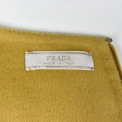 Prada Sleeveless Dress Back Zipper Dress Skirt Angora Cashmere Wool Yellow Women