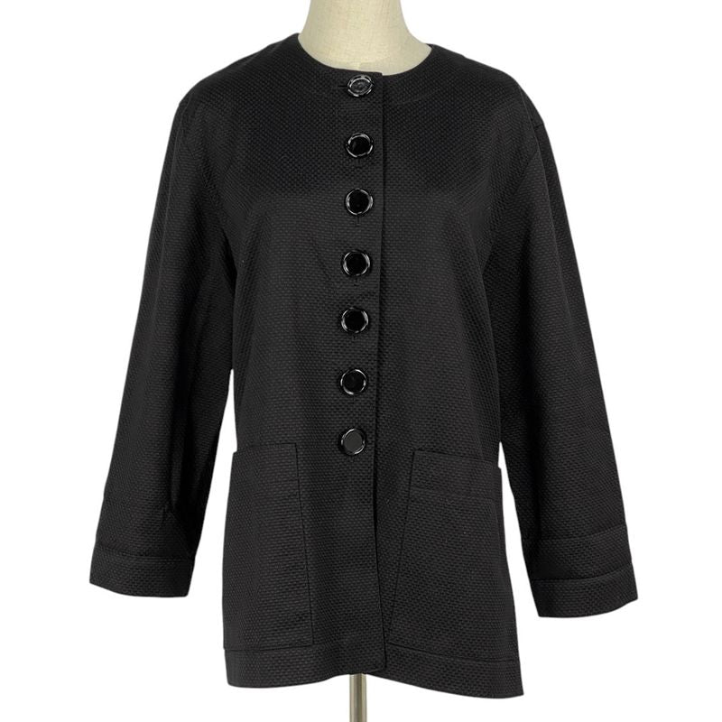 Christian DIOR Logo Jacket Coat Side Slit Outerwear Other Jacket Cotton Women