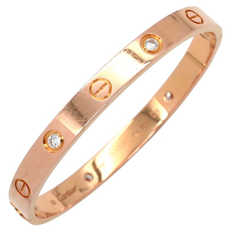 Cartier Bracelet Love Bracelet Half Diamond 18k Pink Gold Diamond Pink Gold #16