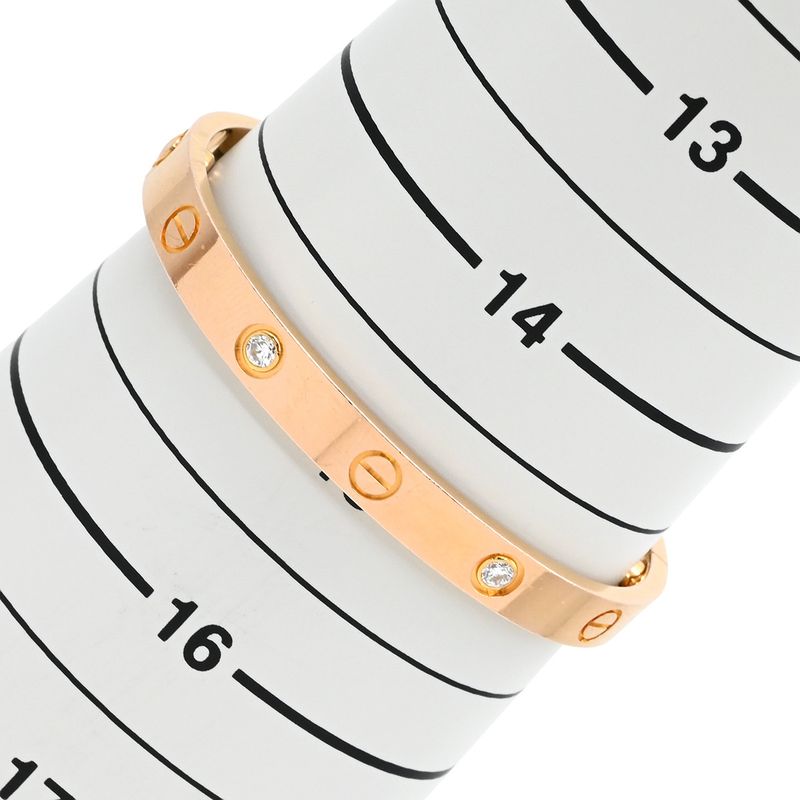 Cartier Bracelet Love Bracelet Half Diamond 18k Pink Gold Diamond Pink Gold #16