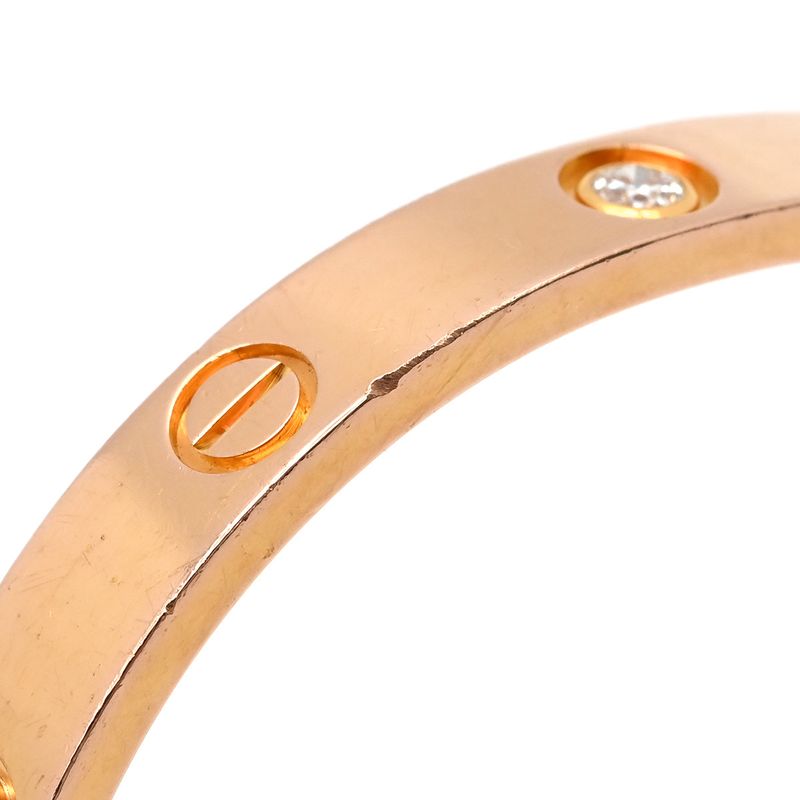 Cartier Bracelet Love Bracelet Half Diamond 18k Pink Gold Diamond Pink Gold #16