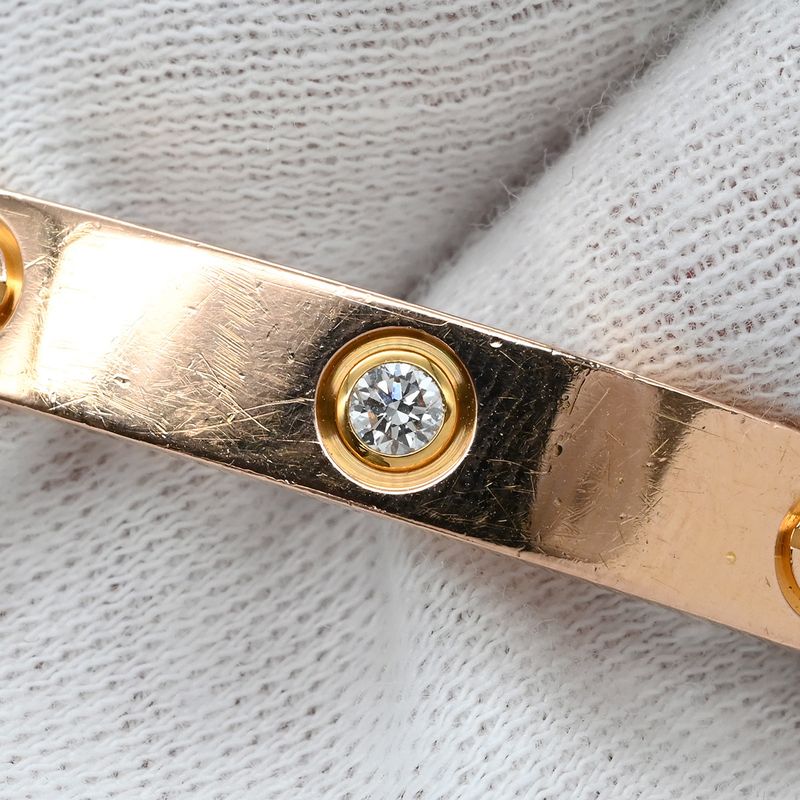 Cartier Bracelet Love Bracelet Half Diamond 18k Pink Gold Diamond Pink Gold #16
