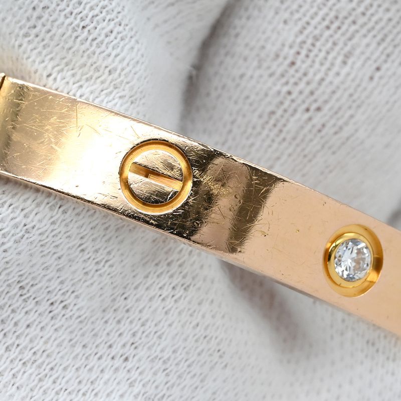 Cartier Bracelet Love Bracelet Half Diamond 18k Pink Gold Diamond Pink Gold #16