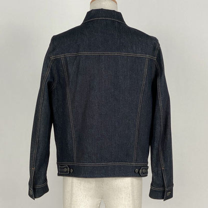 Prada Logo Button Denim Jacket Zip Up Outerwear Denim Jacket Cotton Elastane