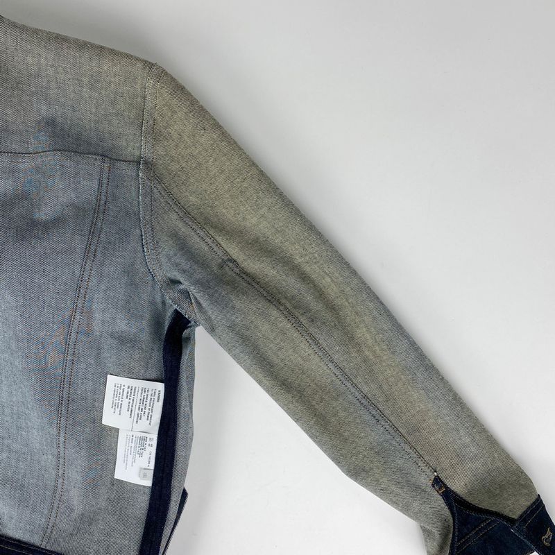 Prada Logo Button Denim Jacket Zip Up Outerwear Denim Jacket Cotton Elastane